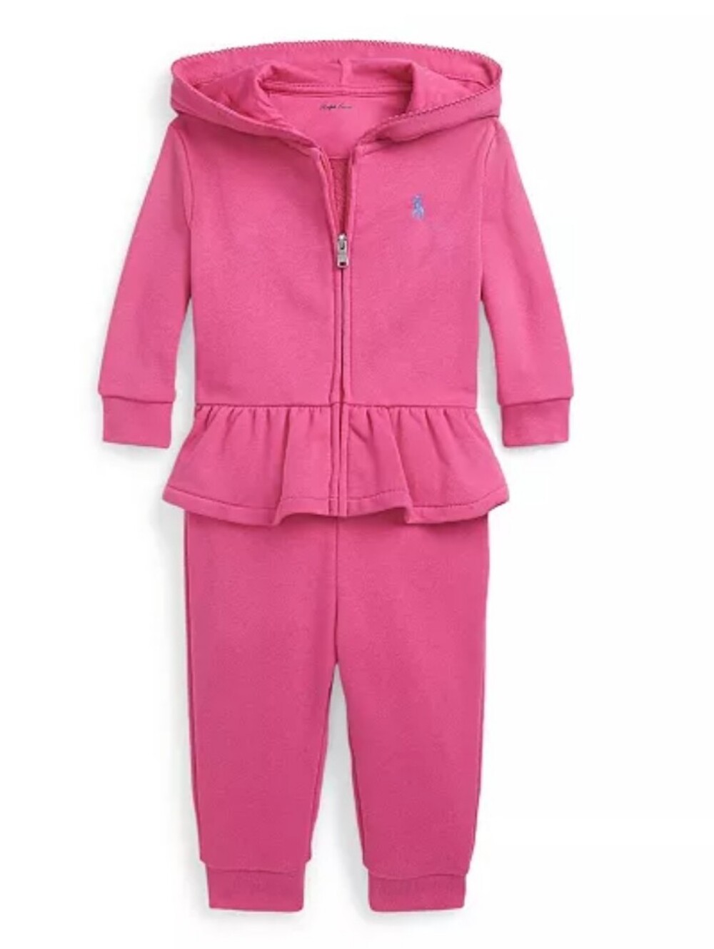 NWT Ralph Lauren Infant Girl Terry Full Zip Hoodie And Jogger Set